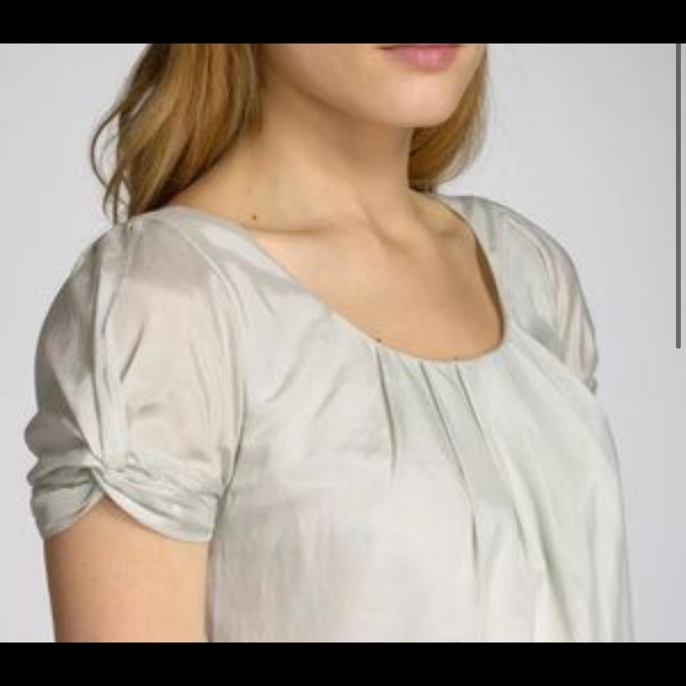 J Crew Silk Navy Blouse- Meringue